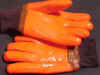 8940. ORANGE FLUORESCENT COATING PVC, 2.5" KNIT WRIST, FOAM/JERSEY LINED. PRICE PER DOZEN.